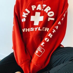 ski patrol red hoodie